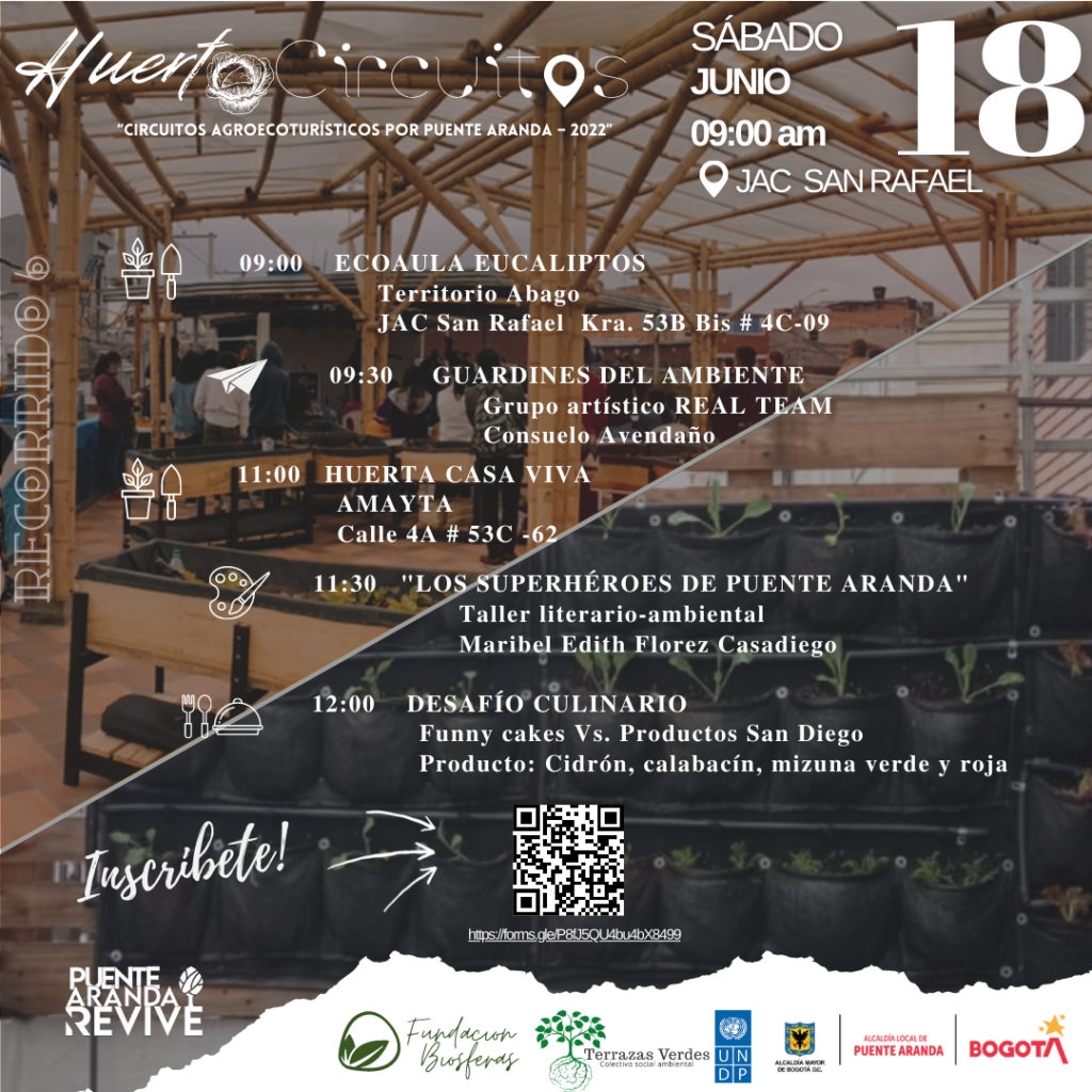 7° Recorrido: Sábado 18 Junio – ECOAULA Eucaliptos & Huerta Casa Viva  #HuertoCircuitos ¡Inscríbete!